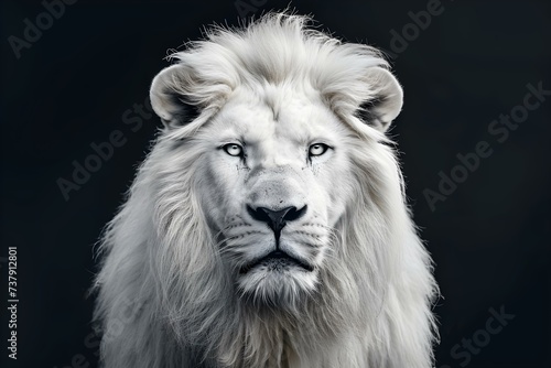 Regal and powerful white lion captured in a stunning portrait exuding wilderness. Concept Wilderness Photography, White Lion, Powerful Portraits, Majestic Wildlife, Exuding Regality
