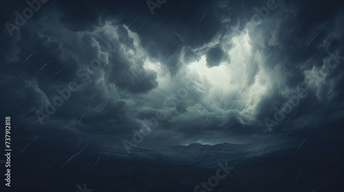 Dark dramatic sky and clouds photo