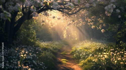 Woodland Journey under Sunlight