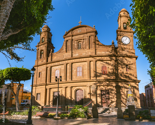 Neoclassical Facade Of The Church In Galdar photo