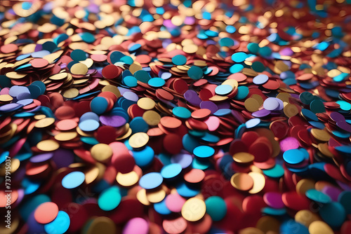 Abundance of Colorful Confetti Celebrating Joyful Occasion