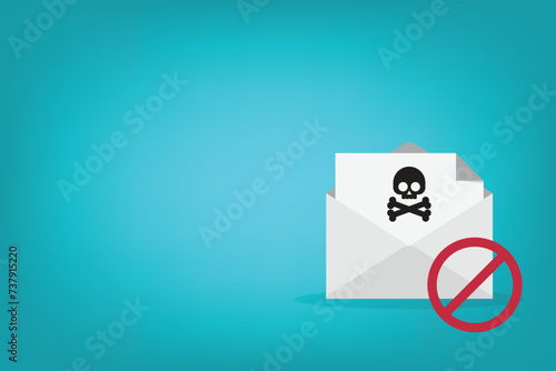 Spamming mailbox icon. Email hacking and spam warning symbol. EPS10 Vector Illustration.	