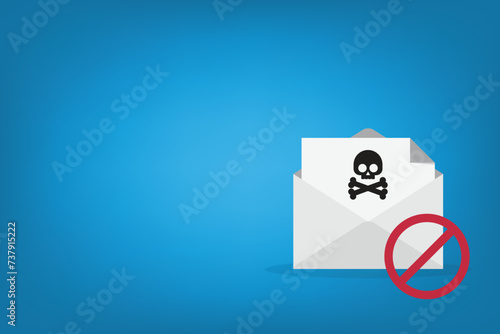 Spamming mailbox icon. Email hacking and spam warning symbol. EPS10 Vector Illustration.	