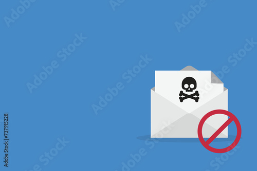 Spamming mailbox icon. Email hacking and spam warning symbol. EPS10 Vector Illustration.	