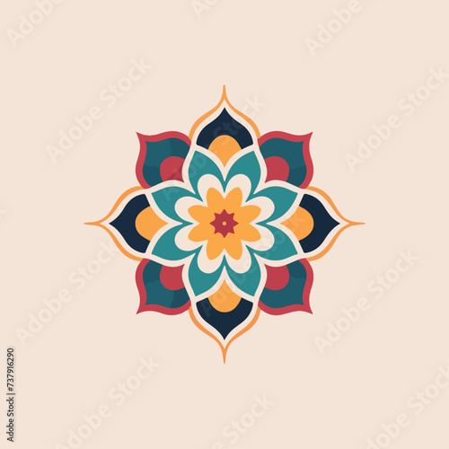 Arabic colorful seamless pattern Moroccan mandala style monoline Asian style Arabian style pattern vector pack design v9