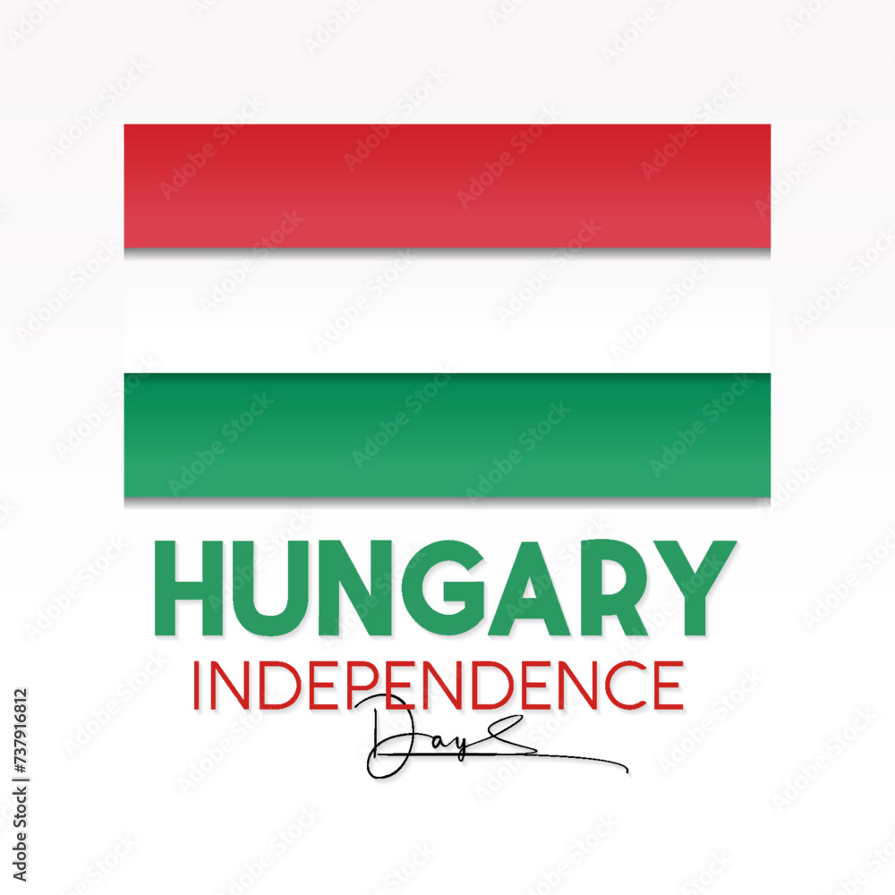 Happy Hungary Independence Day celebration on 15th March. National holiday day of Hungary waving flags. Vector template for banner, greeting card, poster with backgrounds. Vector illustration. Happy Hungary Independence Day celebration on 15th March. National holiday day of Hungary waving flags. Vector template for banner, greeting card, poster with backgrounds. Vector illustration.