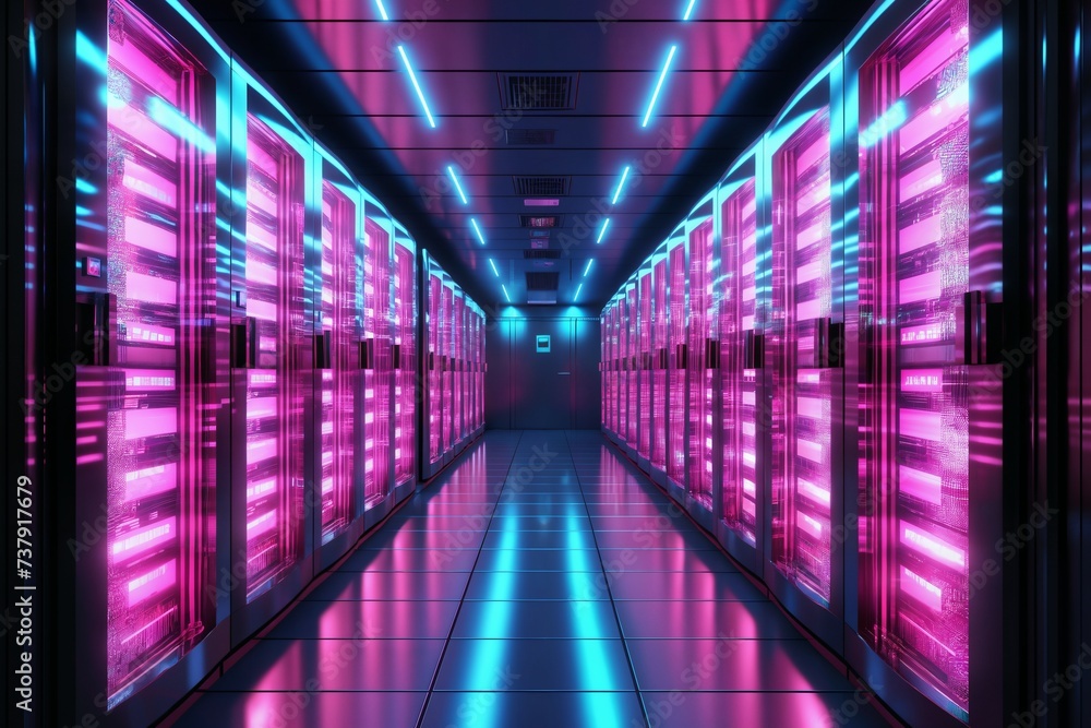 a modern data center for information processing, the Internet, data storage, devices for industrial and scientific research and measurements, the concept of electronics of the future a modern data center for information processing, the Internet, data storage, devices for industrial and scientific research and measurements, the concept of electronics of the future