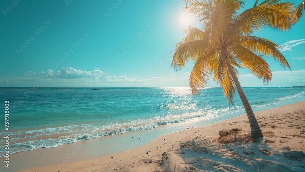 Summer beach background with copy space