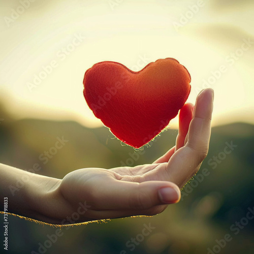 hand holding heart
