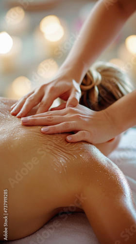 Wallpaper Mural Close-up of a woman having a massage in a spa centre Torontodigital.ca