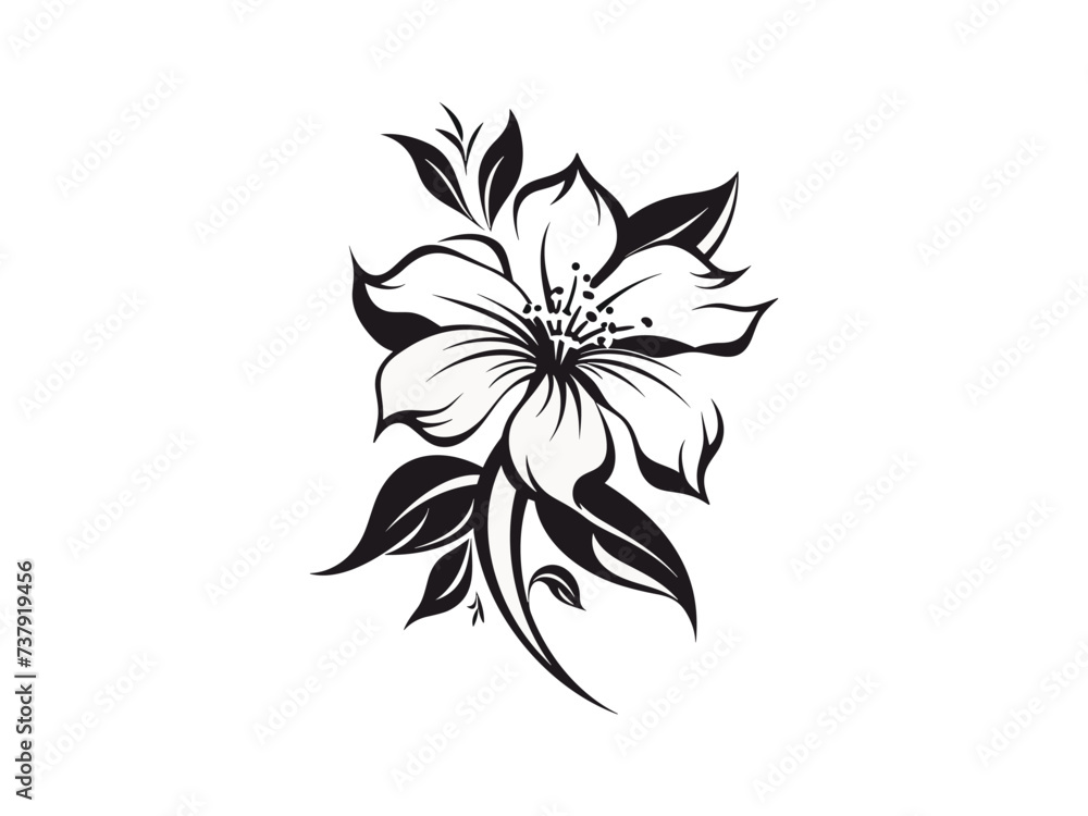 Fototapeta premium Beautiful minimalist flower illustration art.