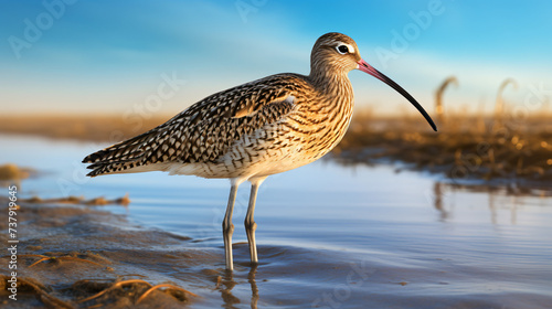 Eurasian curlew or common curlew  photo