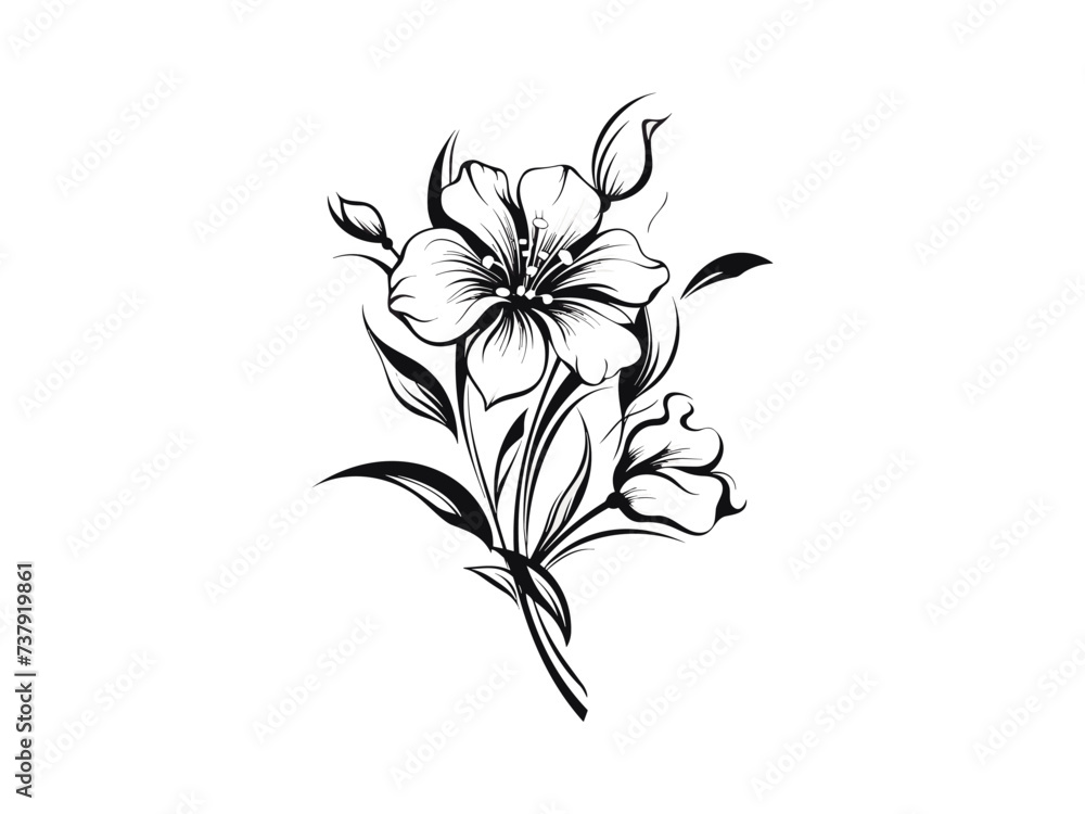 Obraz premium Beautiful minimalist flower illustration art.
