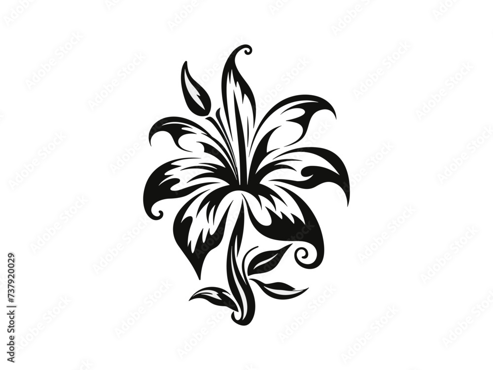 Fototapeta premium Beautiful minimalist flower illustration art.