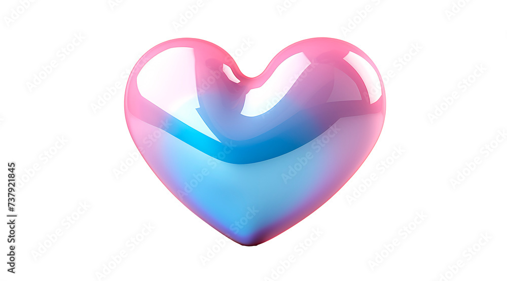 a heart shaped object with a light blue and pink color
