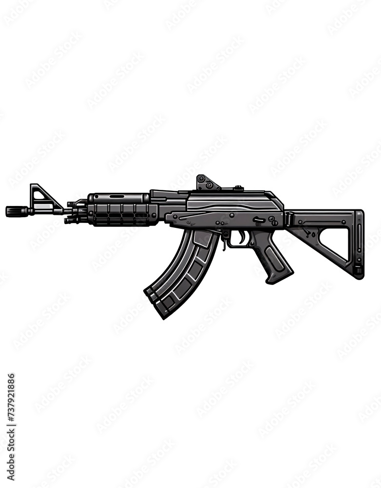 a black and grey rifle