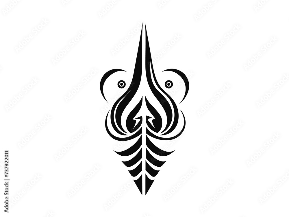 Fototapeta premium Minimalist tribal vector. Black and white color.