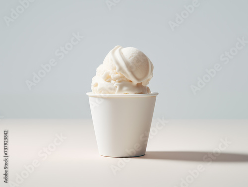 isolated ice cream cone on the white simple background