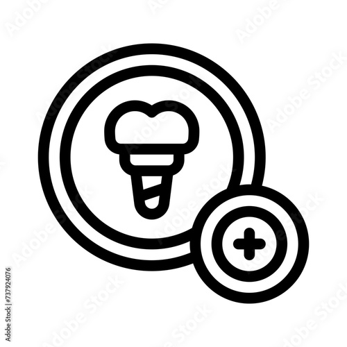 dental implant line icon