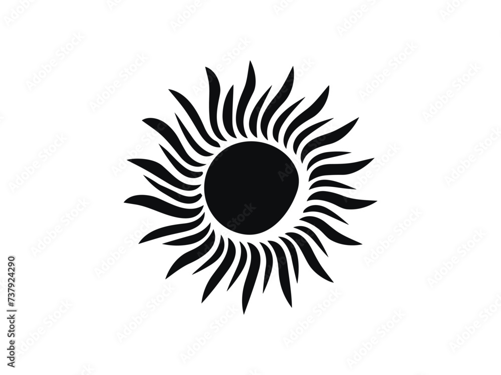 Fototapeta premium Minimalist tribal vector. Black and white color.