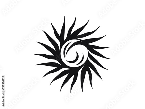 Minimalist tribal vector. Black and white color.