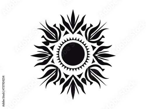 Minimalist tribal vector. Black and white color.