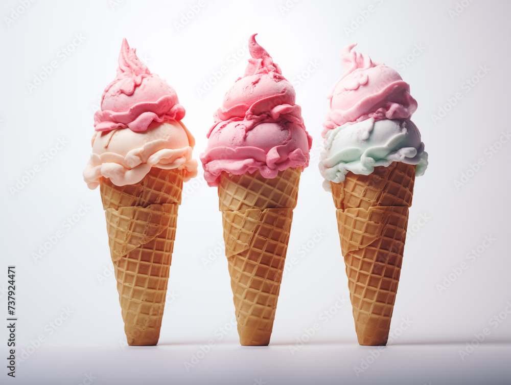 isolated ice cream cone on the white simple background isolated ice cream cone on the white simple background