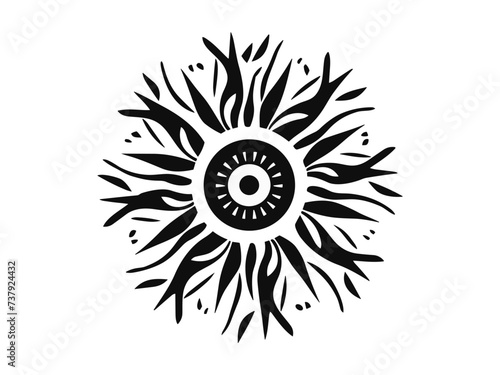 Minimalist tribal vector. Black and white color.