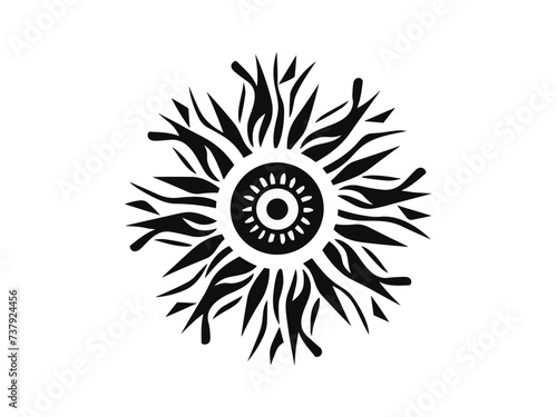 Minimalist tribal vector. Black and white color.