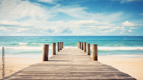 Wooden pier on the beach