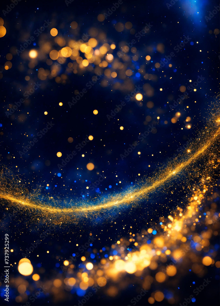 Obraz premium golden sparkles on a dark background, abstraction. Selective focus.