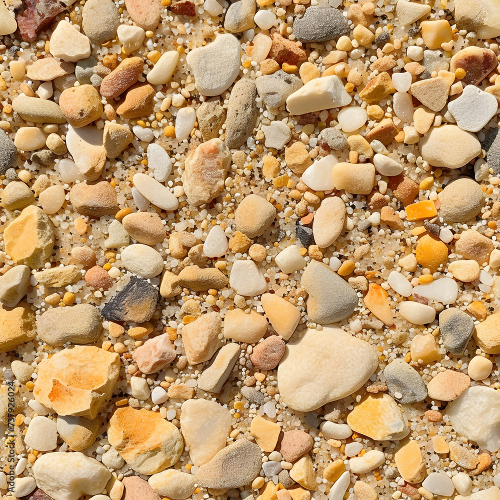 Beach sand with grains of various sizes texture