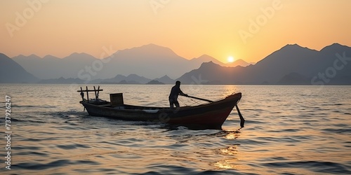 boat on the beach of Dahab in the red sea, genrative ai