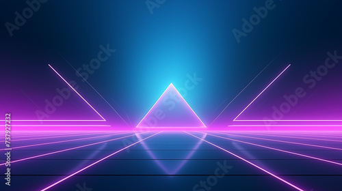 3D Synthwave Futuristic Cyberpunk violet pink blue Display product montage