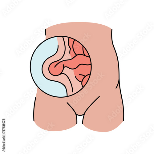 Ventral hernia line icon. Vector isolated element.