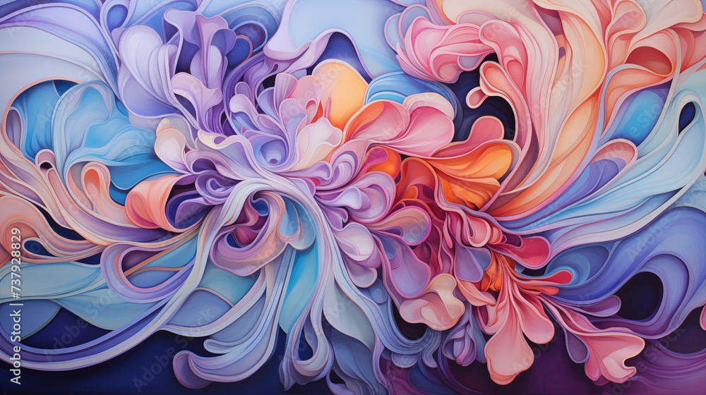 Pastel color dynamic liquid patterns evoke surreal journeys ink background. Texture for design purpose Pastel color dynamic liquid patterns evoke surreal journeys ink background. Texture for design purpose
