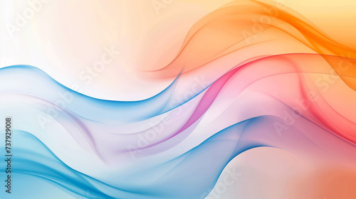 3d render, abstract background with wavy folds of Colorful silk cloth © Anthichada