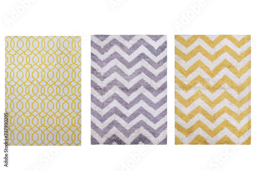 decorative rug for the interior isolated on transparent background, home decor, 3D illustration, cg render
