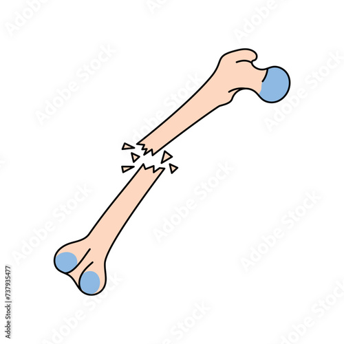 Open bone fracture line icon.