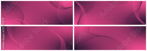 Abstract background vector set pink, red with dynamic waves for business design. Futuristic backdrop with network wavy lines. Premium template with stripes and gradient mesh for banner or poster