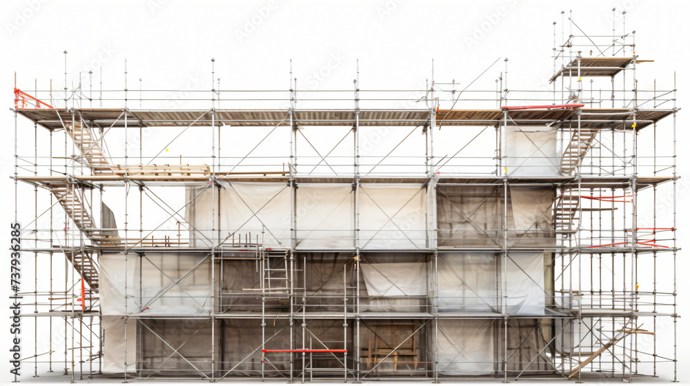 High narrow scaffolding construction