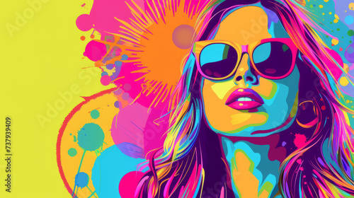  lady in sunglasses abstract
