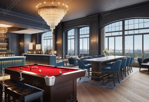 Wallpaper Mural modern sports club in European urban style, with a club reception, bar, training area, area for paying guests, Torontodigital.ca