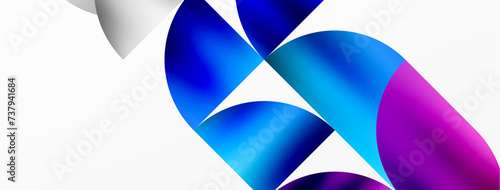 Minimalist geometric background featuring metallic round triangles, delivering sleek and modern visual aesthetic with emphasis on clean, metallic forms for wallpaper, banner, background, landing page