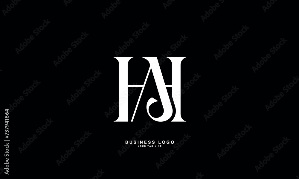 HA, AH, H, A, Abstract Letters Logo Monogram HA, AH, H, A, Abstract Letters Logo Monogram
