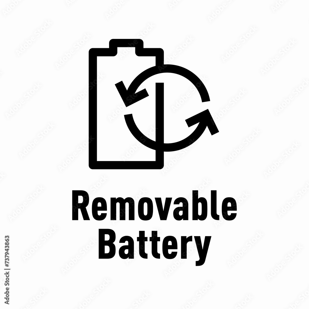 Obraz premium Removable Battery vector information sign