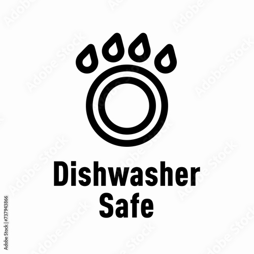 Dishwasher safe vector information sign