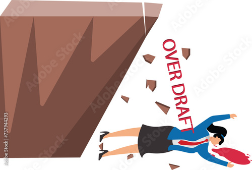 Businesswoman, Overdraft, Death, Illustration, Lying Down,