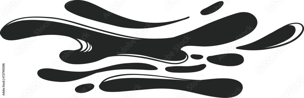 Black water splash. Abstract wet splatter drop for tattoo design, river wave ripple stain splash simple marine environment doodle. Vector isolated. Different dirt or ink shape Black water splash. Abstract wet splatter drop for tattoo design, river wave ripple stain splash simple marine environment doodle. Vector isolated. Different dirt or ink shape