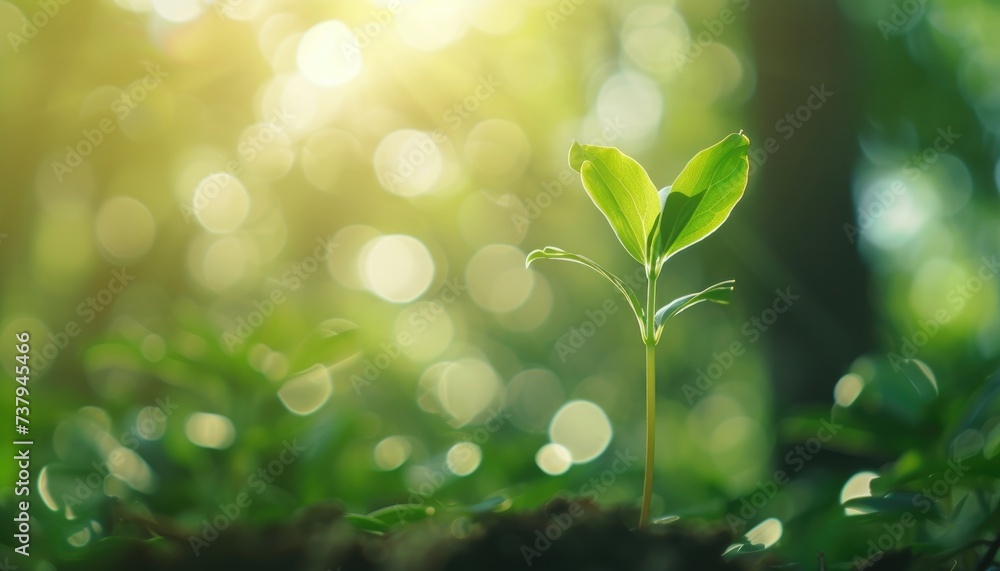sprout are growing blurred natural background with sunlight sprout are growing blurred natural background with sunlight